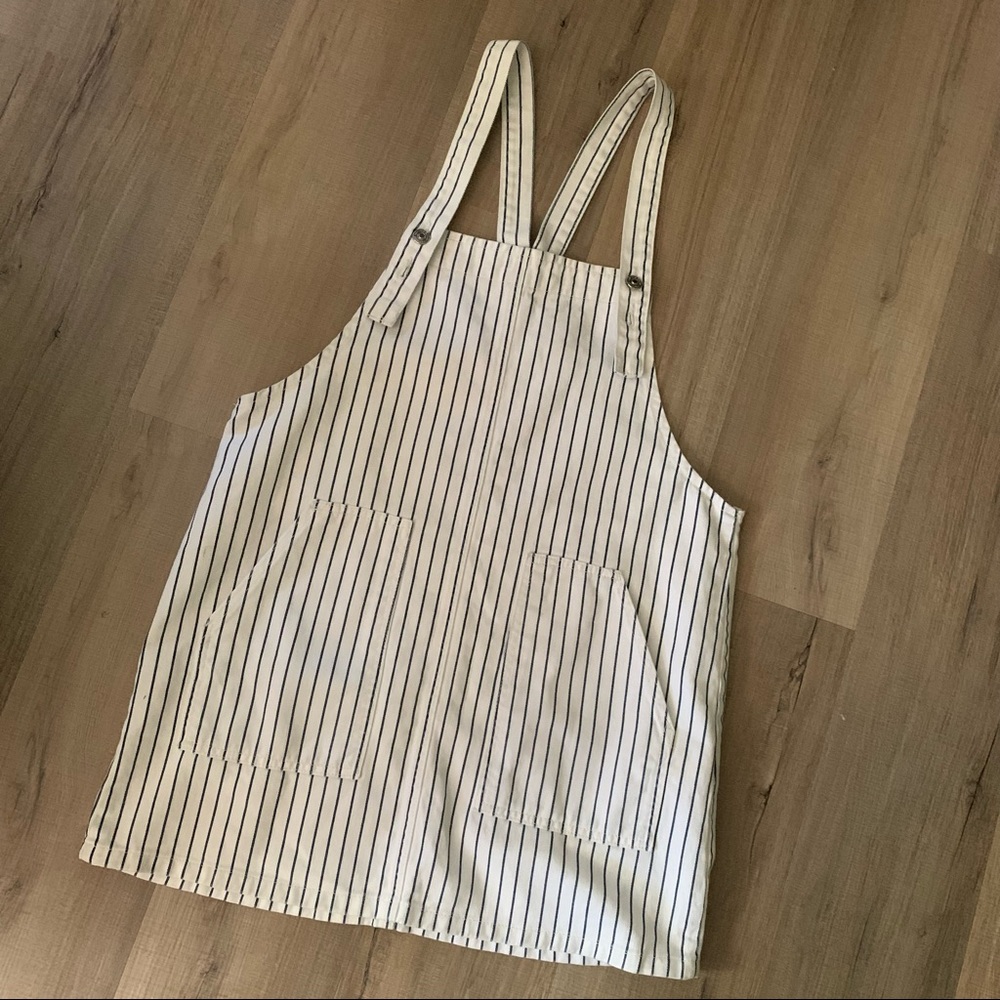Lefties White and Blue Striped Denim Dress